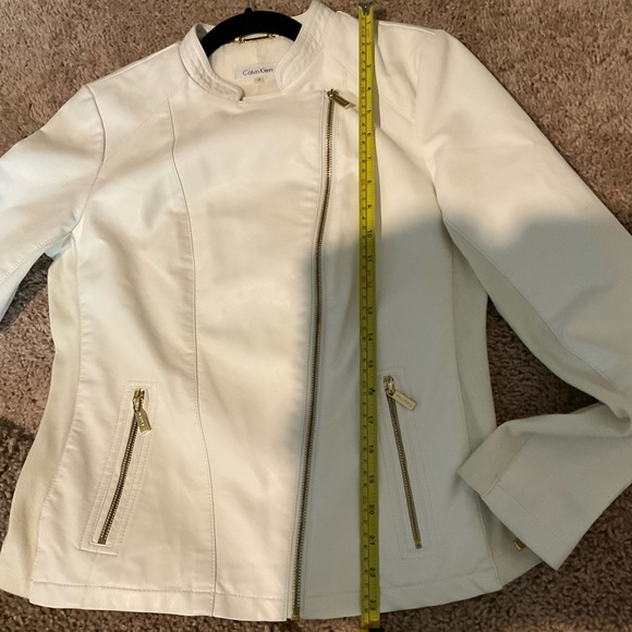 Calvin Klein White  Moto Jacket - Picture 6 of 7